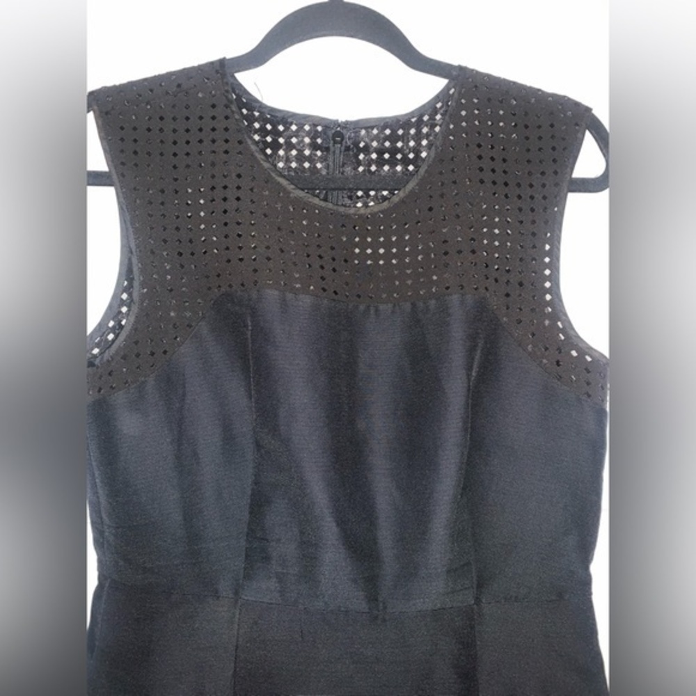 J. Crew black silk‎ blend perforated A-line dress size 4 - Picture 4 of 12